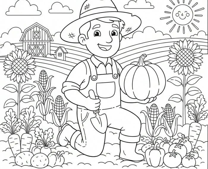 ảnh tranh tô màu rau củ quả được trồng