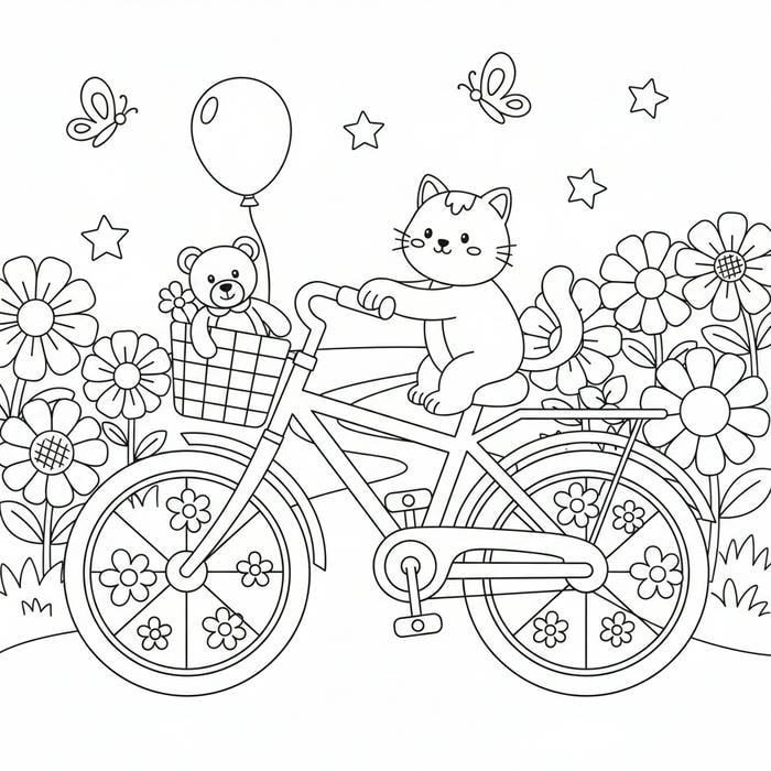 ảnh tranh tô màu xe đạp luyện vẽ