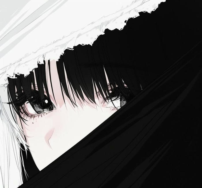 hình ảnh anime che mặt không gian tối