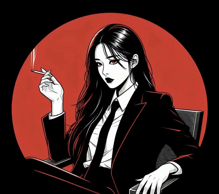 hình ảnh anime hút thuốc khói lan tỏa