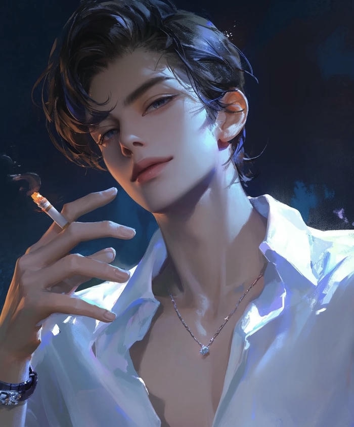 hình ảnh anime hút thuốc nhìn thành phố