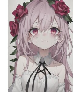 hình ảnh anime khóc đôi mắt đỏ