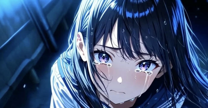 hình ảnh anime khóc giọt lệ dài