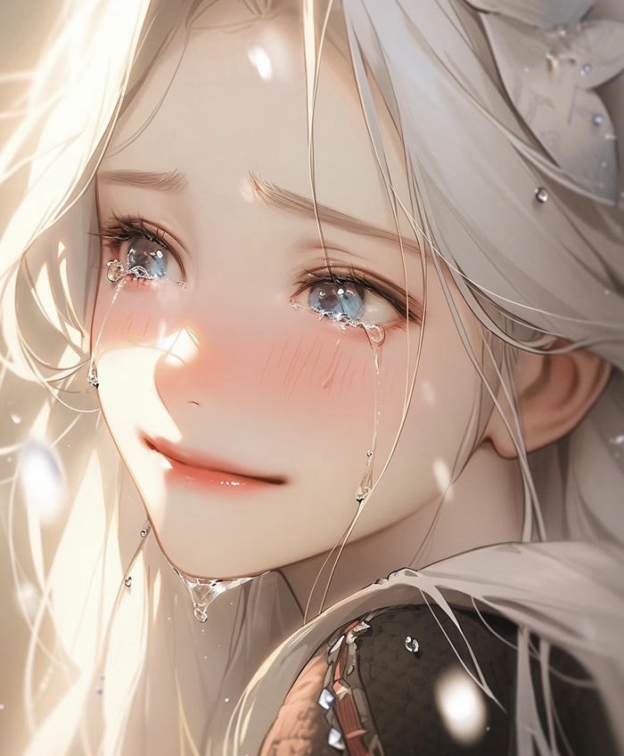 hình ảnh anime khóc gương mặt ướt