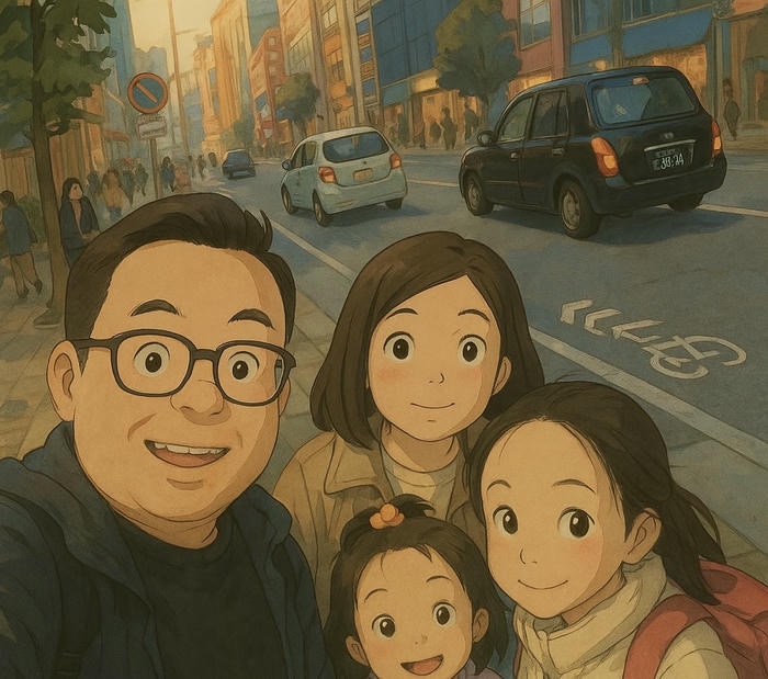 hình ảnh gia đình anime khung hình ấm