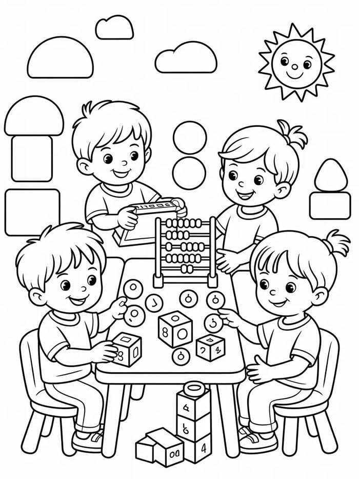 hình ảnh màu học tập tại trường mầm non