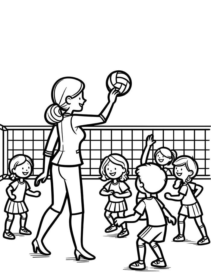 hình ảnh tô màu bé chơi cùng cô giáo
