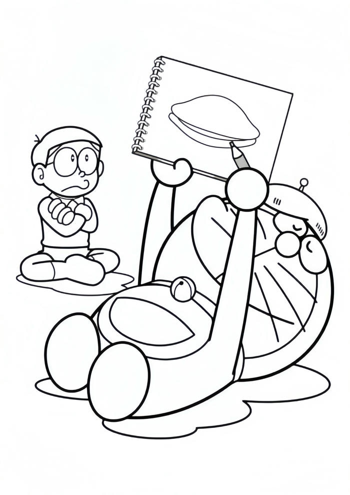 hình ảnh tô màu doremon cho trẻ nhỏ