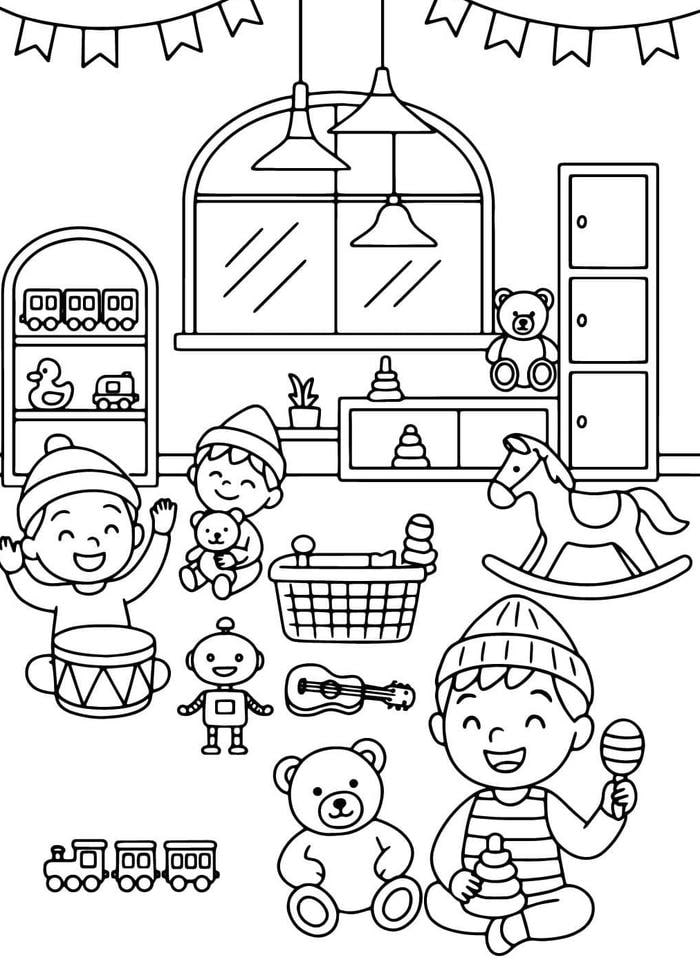 hình ảnh tô màu giờ chơi tự do