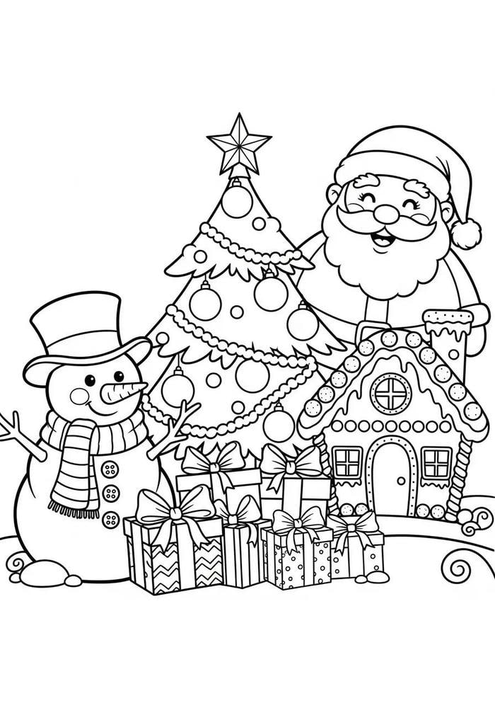 hình ảnh tô màu ông già noel hiền hậu