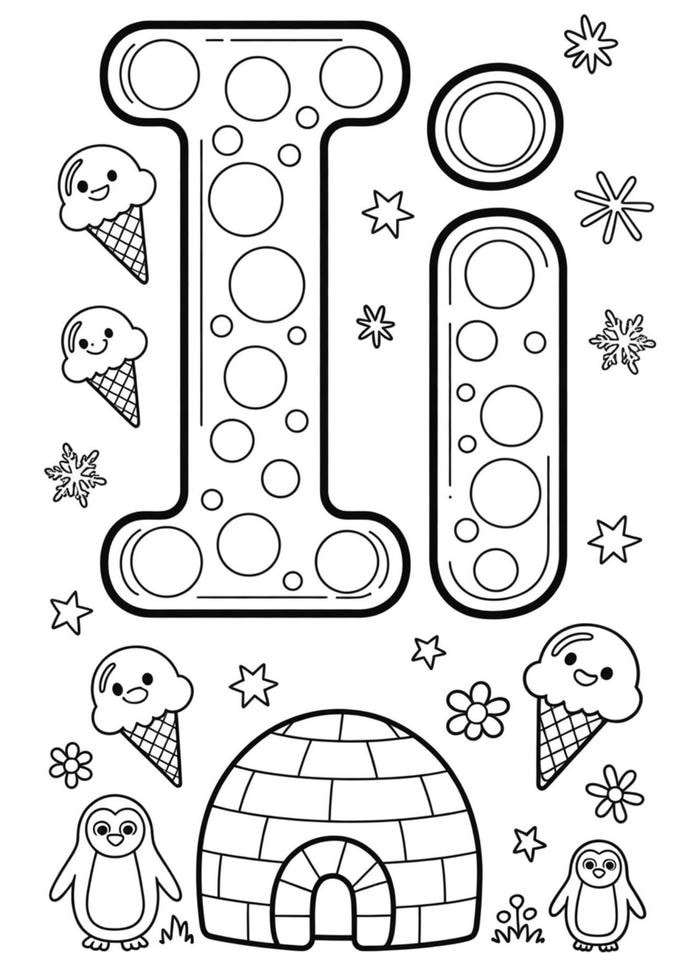 hình ảnh tranh tô màu chữ cái học tập