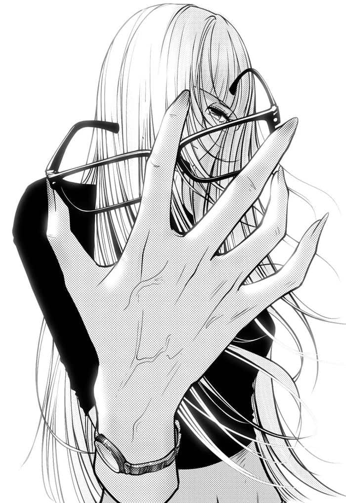 hình anime che mặt bằng tay