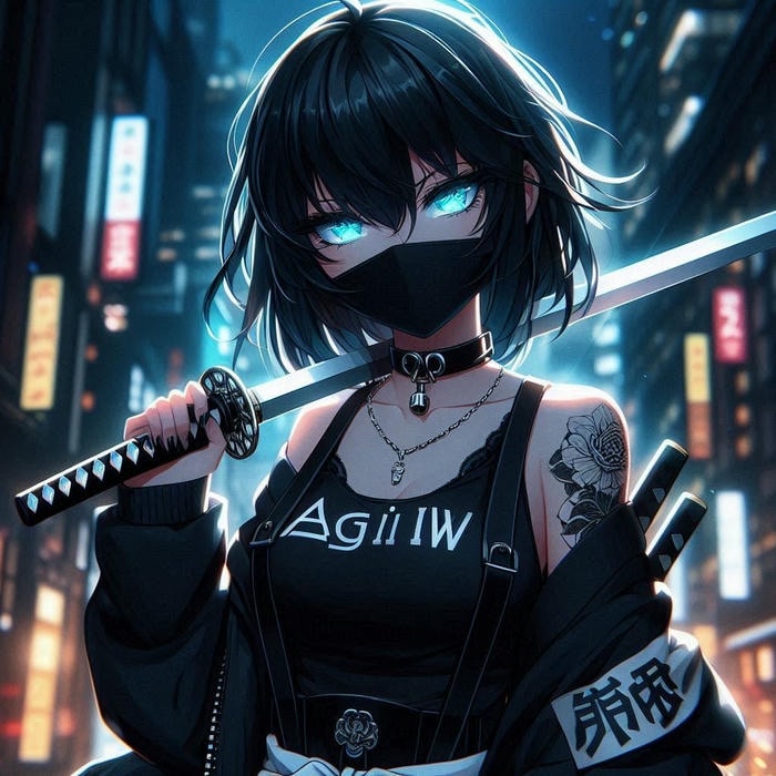 hình anime che mặt tay áo dài