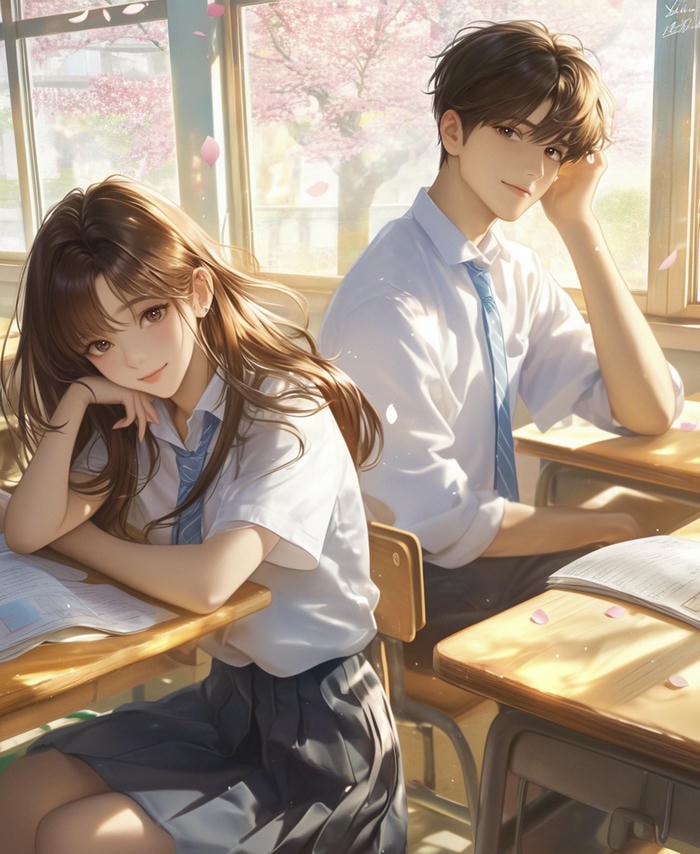 hình anime chill nhân vật đọc sách