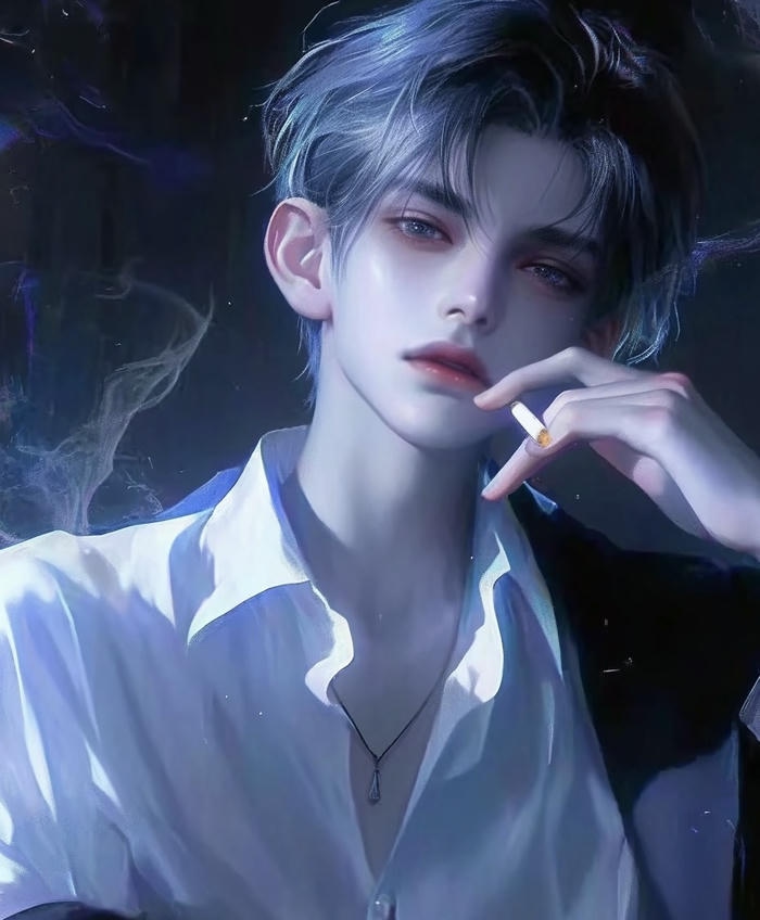 hình anime hút thuốc đêm tĩnh lặng