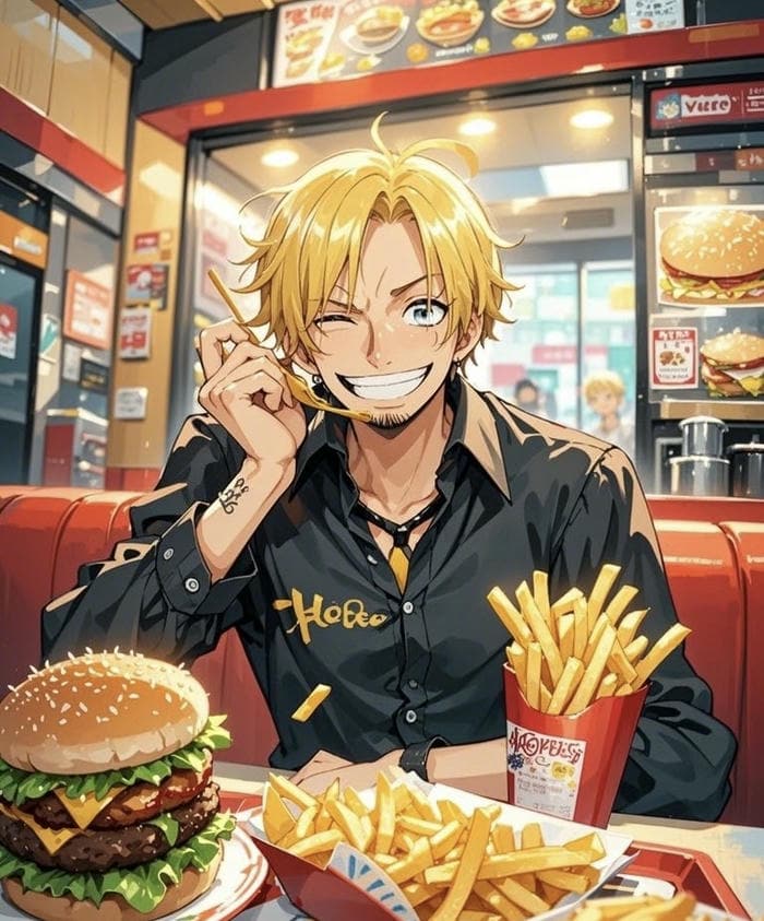 hình đồ ăn anime bữa tối gia đình