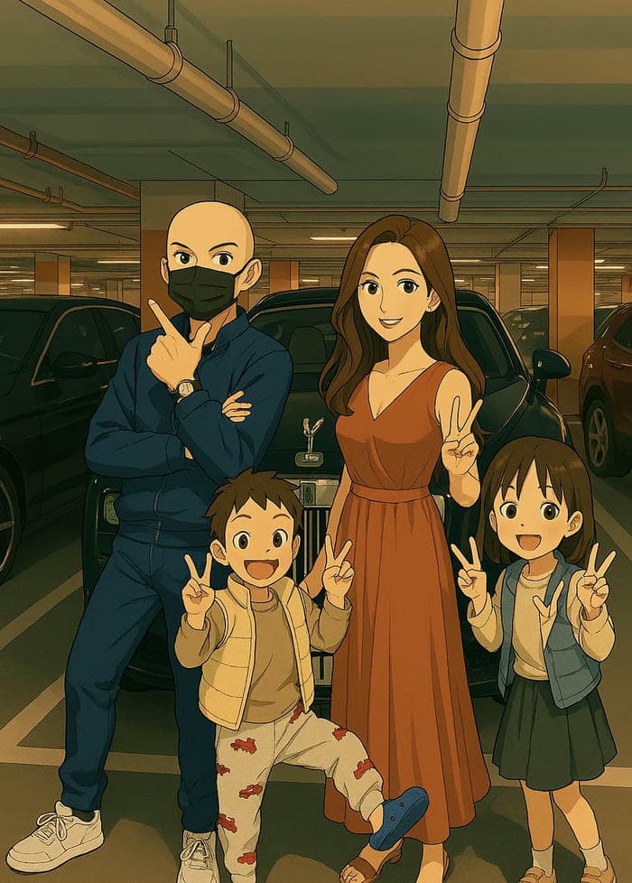 hình gia đình anime ấm áp