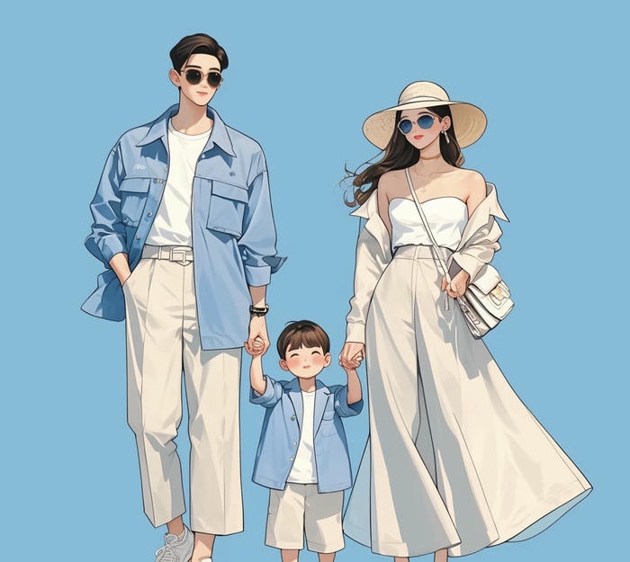 hình gia đình anime chuyến du lịch