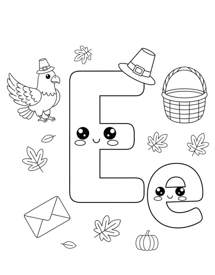 hình tập tô màu chữ e tiếng việt rõ nét