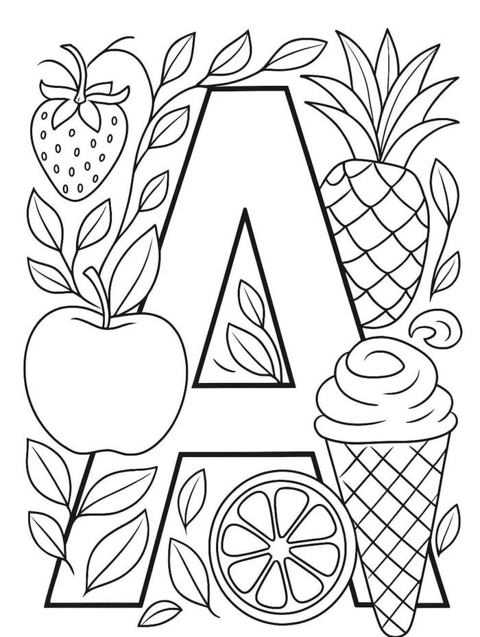 hình tô màu chữ cái cơ bản