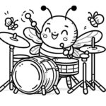 hình tô màu con ong mập mạp đáng yêu