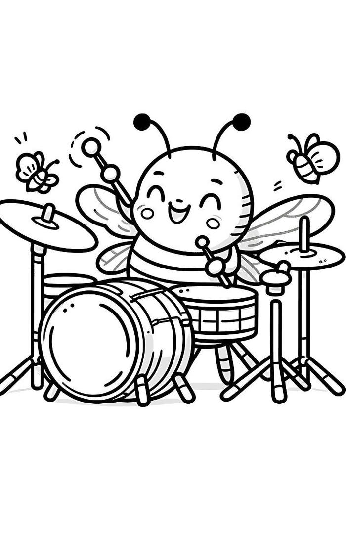 hình tô màu con ong mập mạp đáng yêu