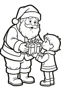 hình tô màu ông già noel phát quà giáng sinh