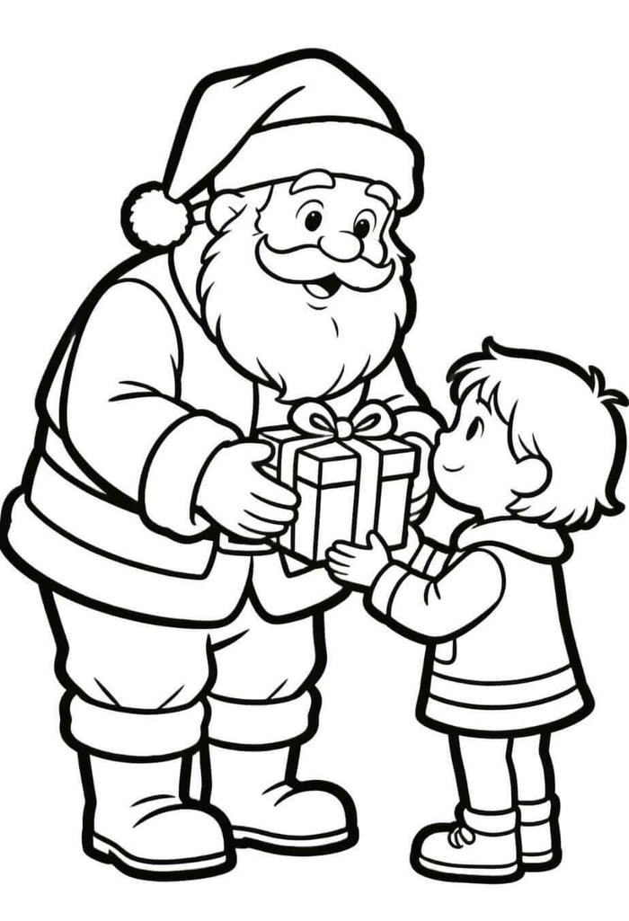 hình tô màu ông già noel phát quà giáng sinh