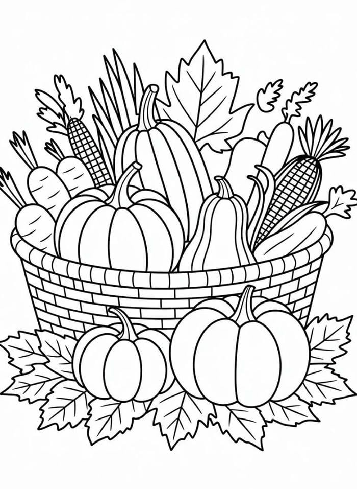 hình tô màu rau củ quả quen thuộc hàng ngày