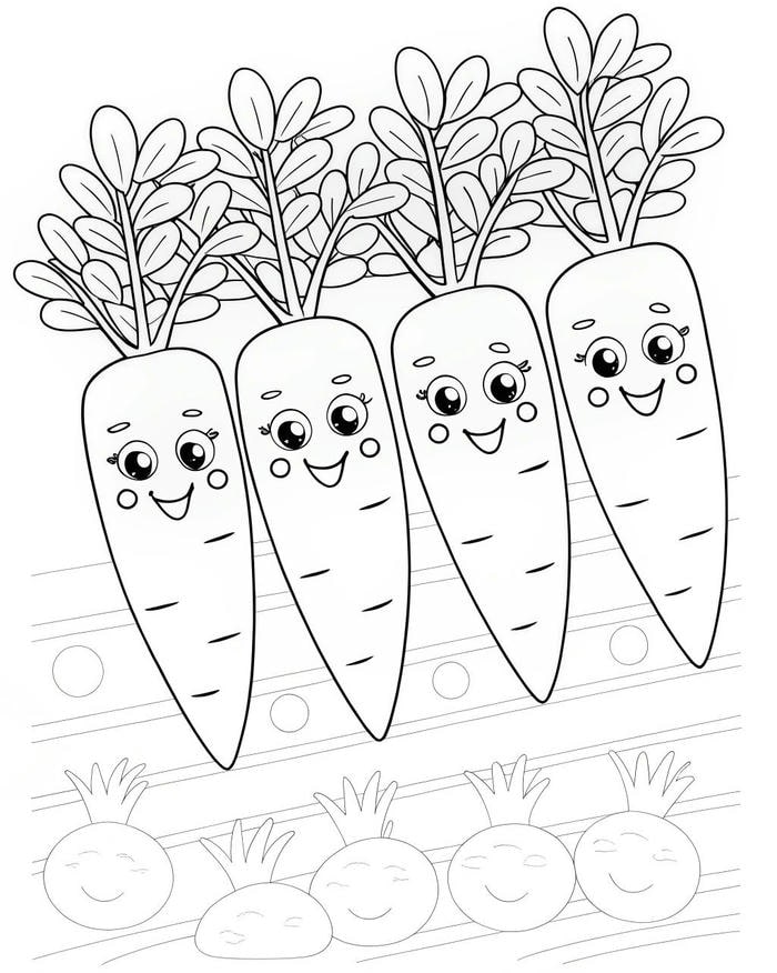 hình tranh cà rốt hoạt hình xinh