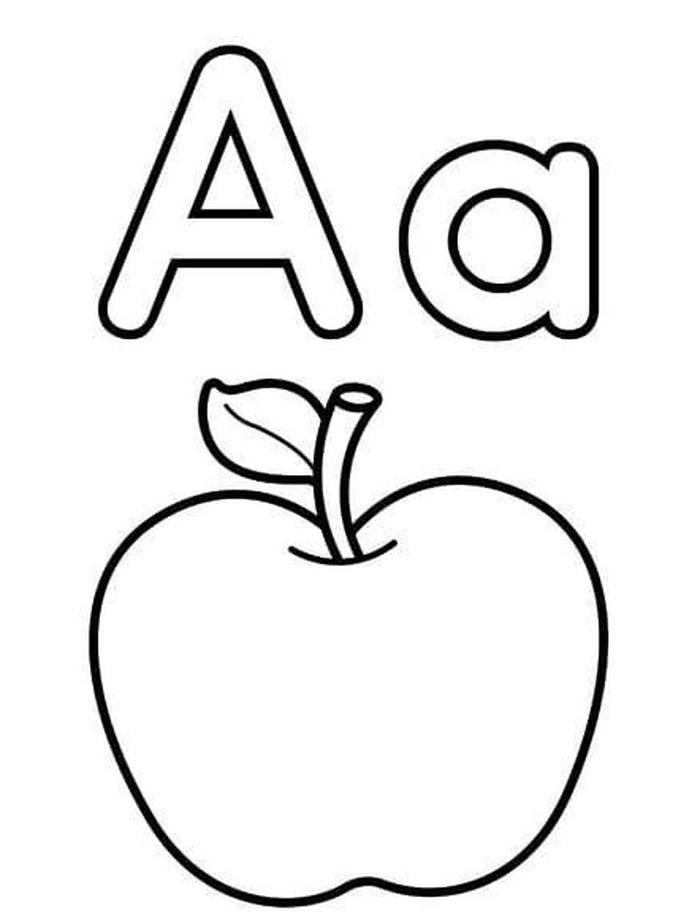 hình tranh tô màu chữ a tiếng Việt cho bé