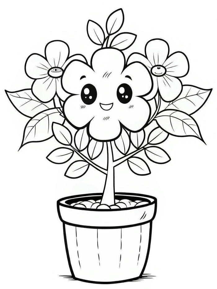 hình tranh tô màu hoa cho bé 3-4 tuổi