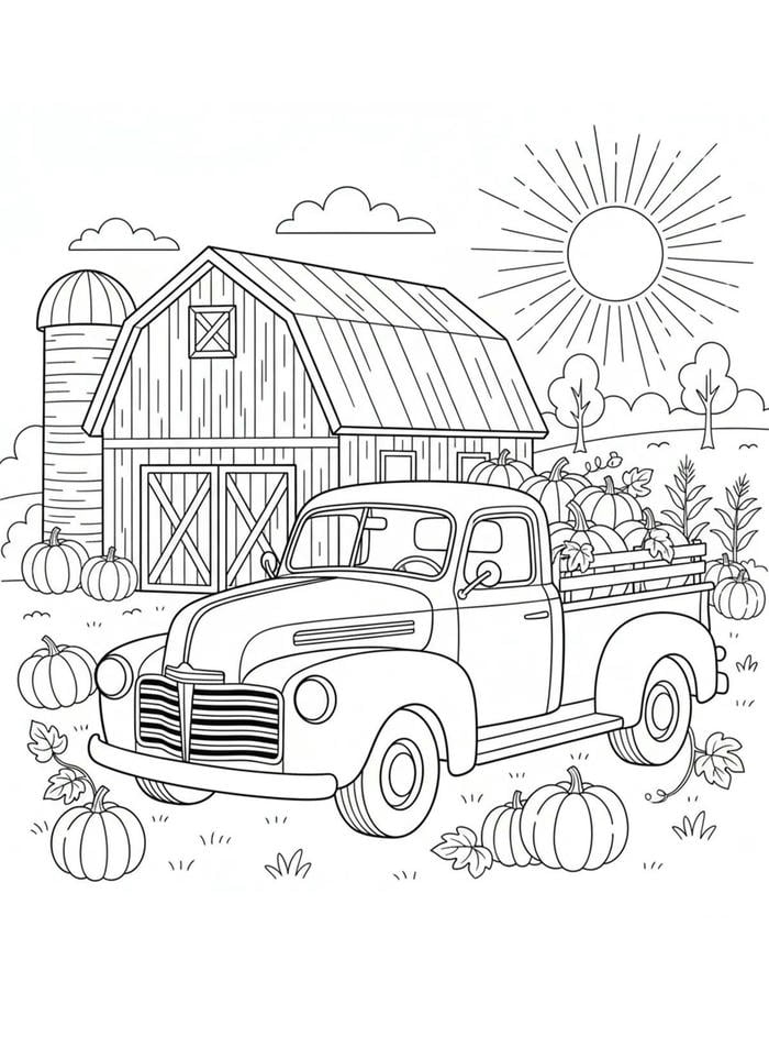 hình tranh tô màu rau củ quả quả bí ngô