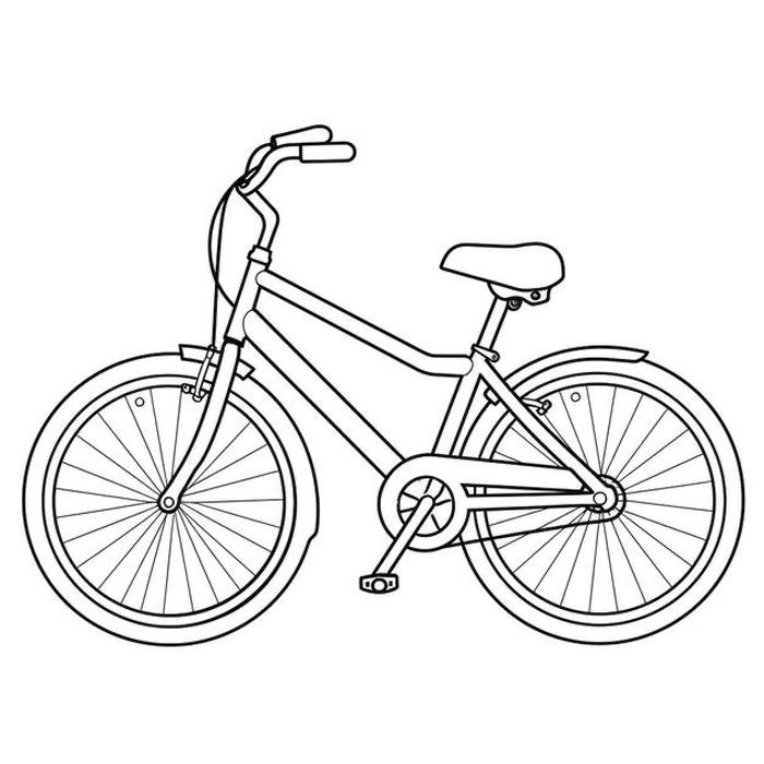 hình tranh tô màu xe đạp dễ tô