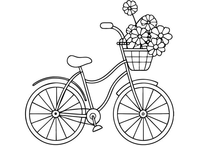 hình tranh tô màu xe đạp giáo dục