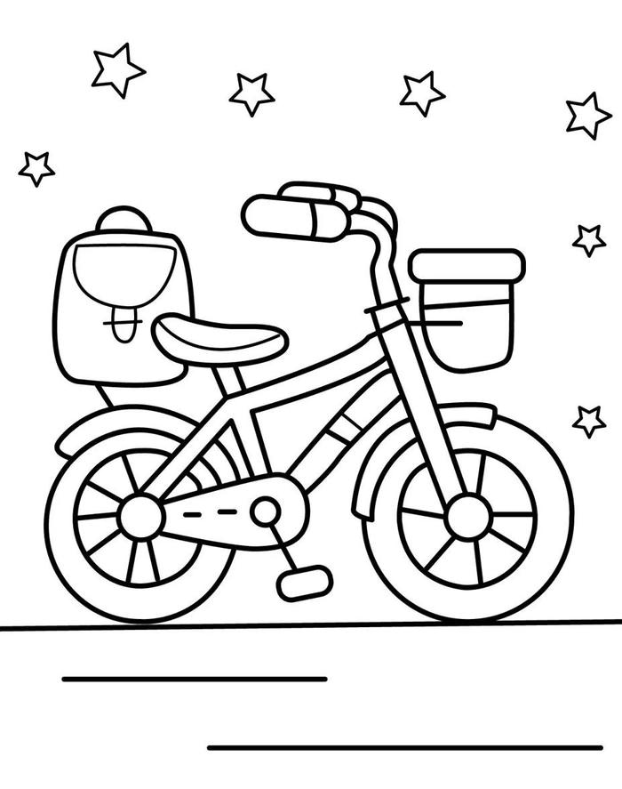 hình tranh tô màu xe đạp phát triển