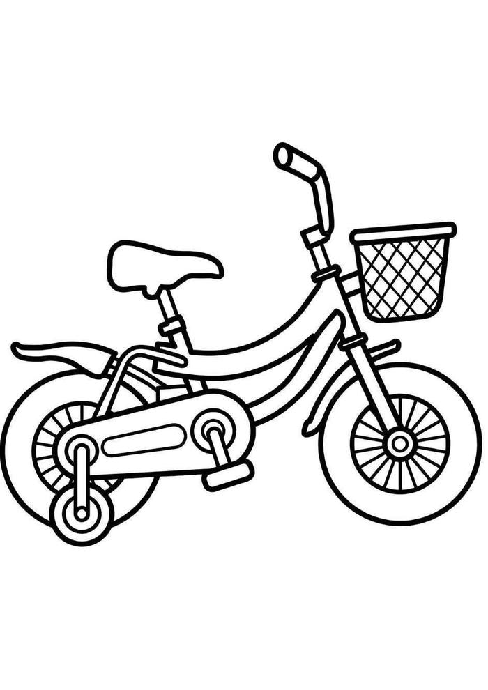 hình tranh tô màu xe đạp