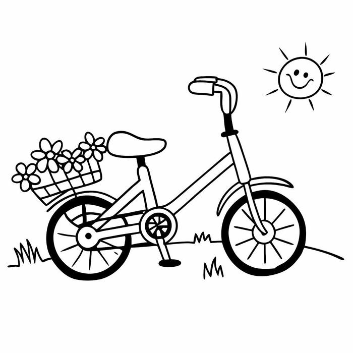 hình tranh xe đạp tô màu vui nhộn