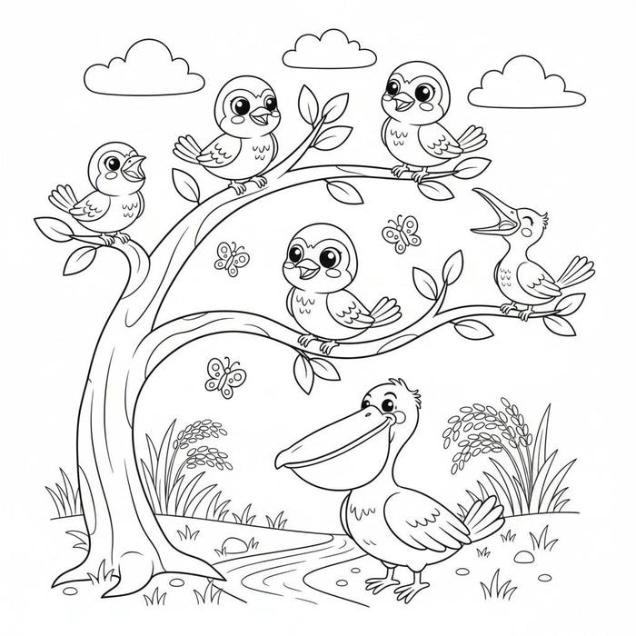 tô màu con chim cho bé phát triển trí tuệ