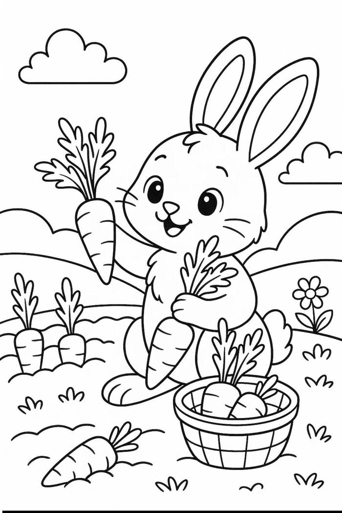 tranh cà rốt hoạt hình đáng yêu