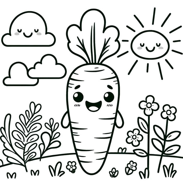 tranh cà rốt phù hợp mầm non