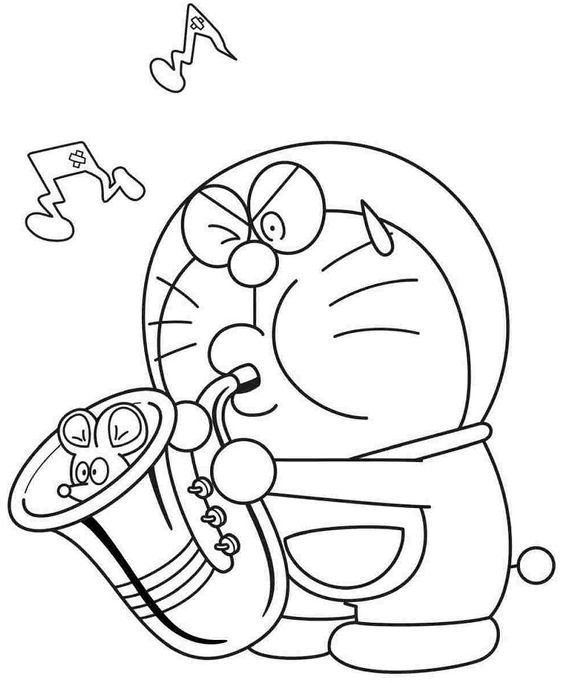 tranh tô màu Doraemon cho bé mầm non