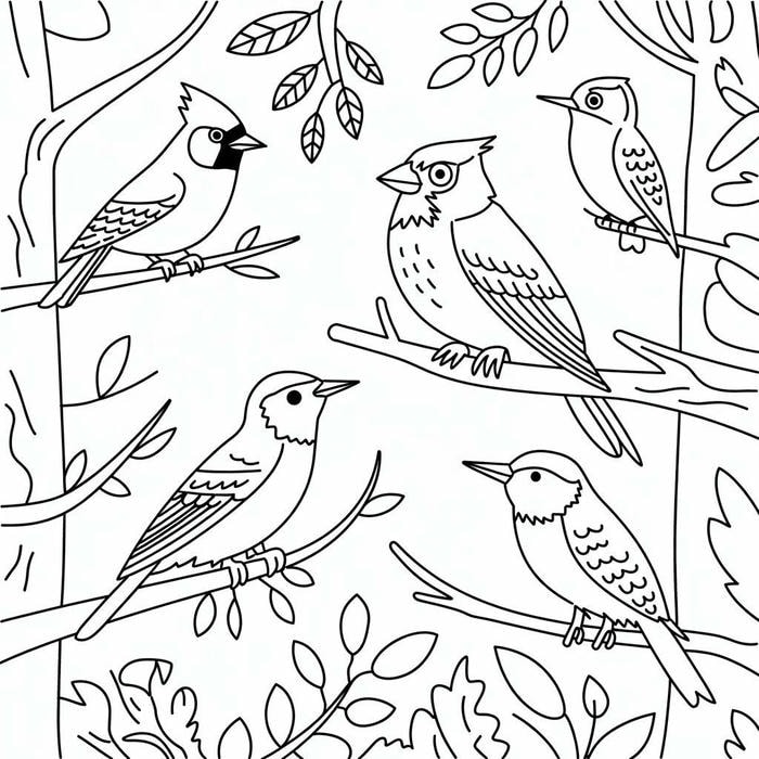 tranh tô màu các loại chim