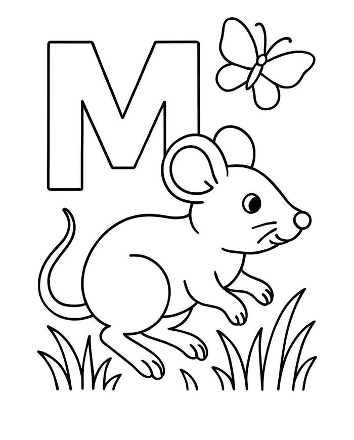 tranh tô màu chữ m dễ nhớ