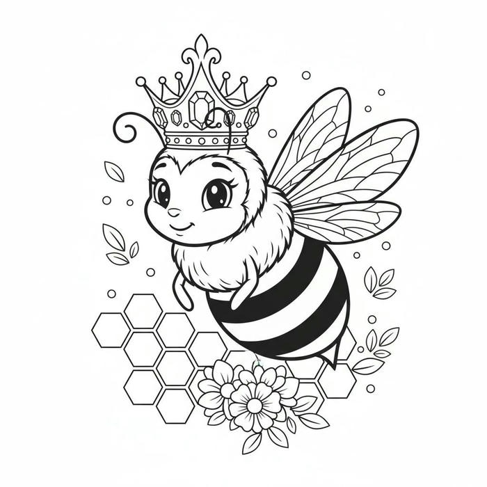 tranh tô màu con ong chúa