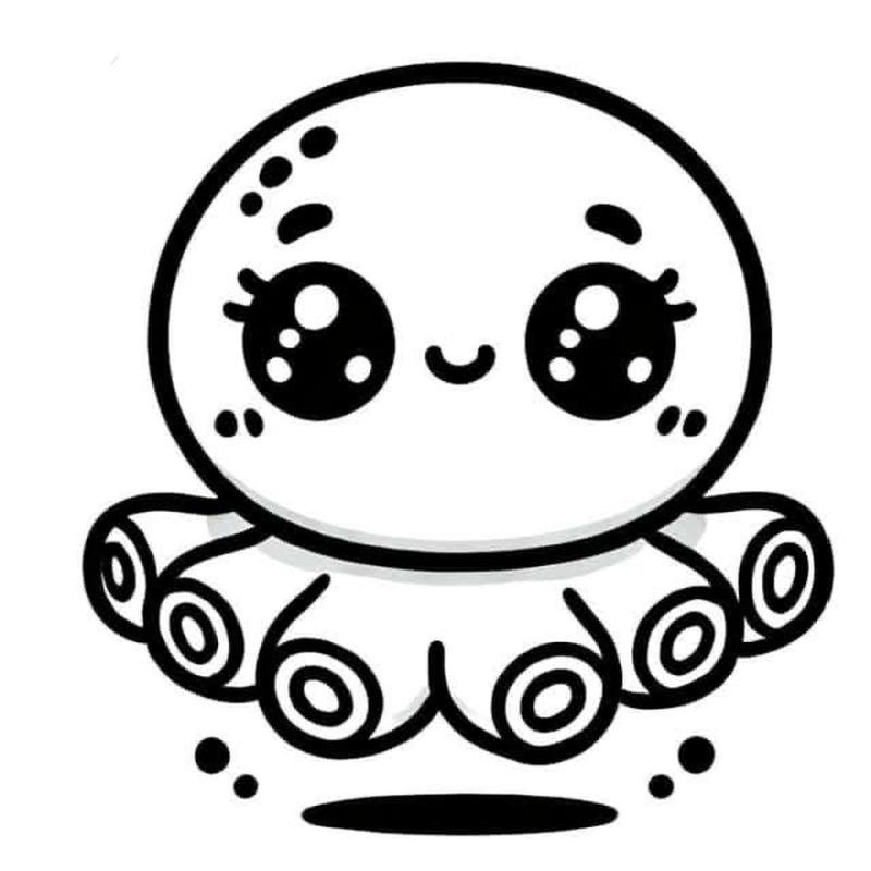 tranh tô màu đồ chơi baby three con bạch tuộc