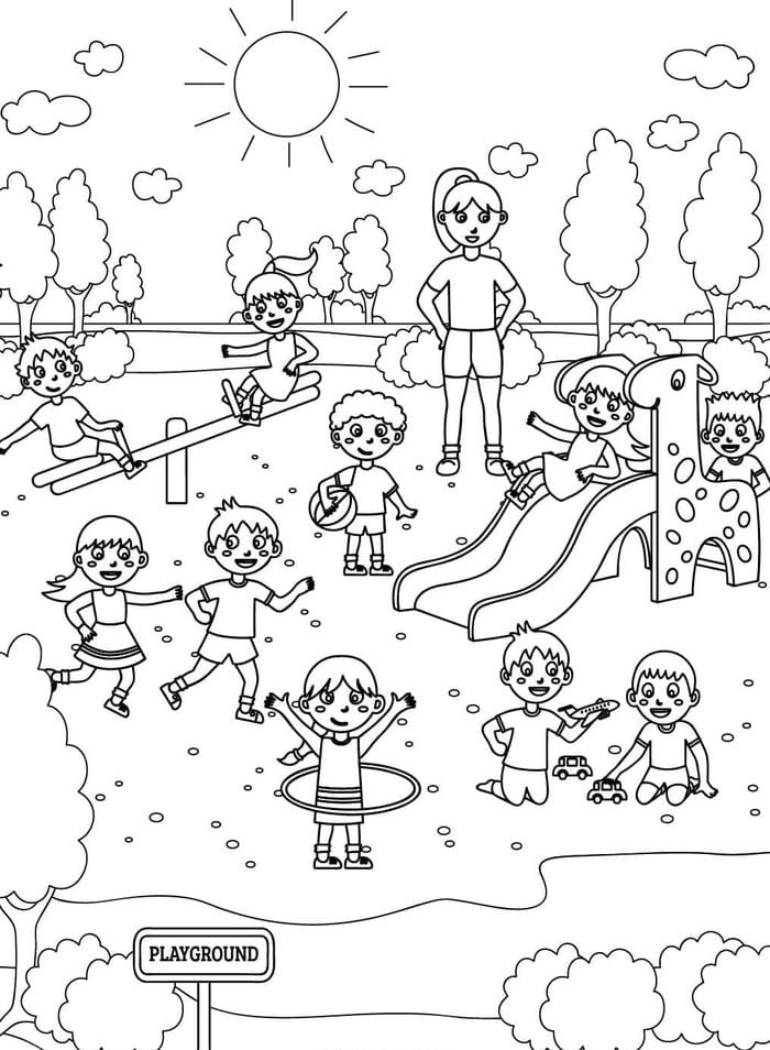 tranh tô màu giờ ngoại khóa trường mầm non