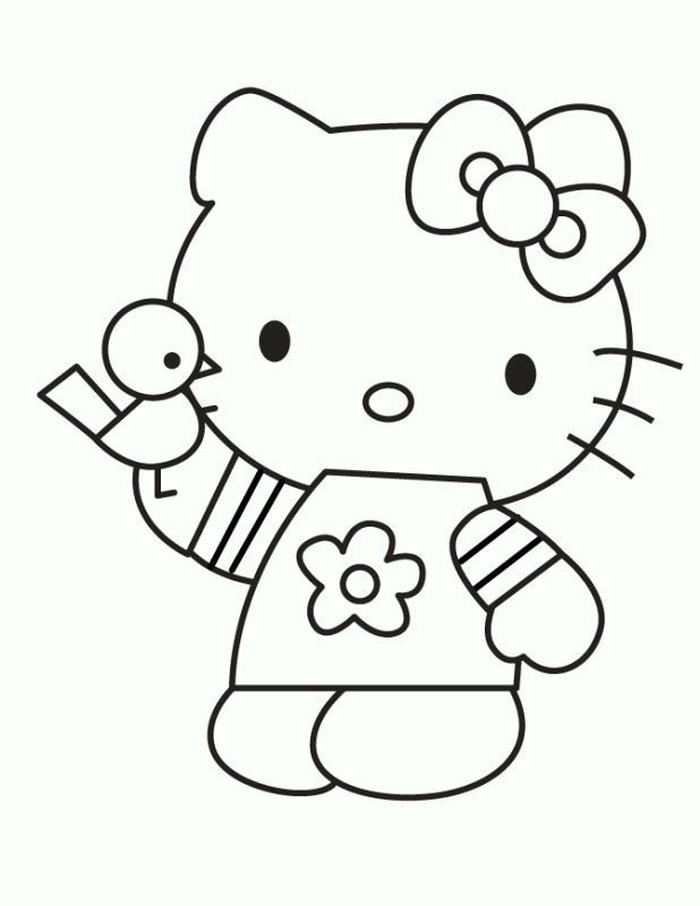 tranh tô màu hello kitty cho bé