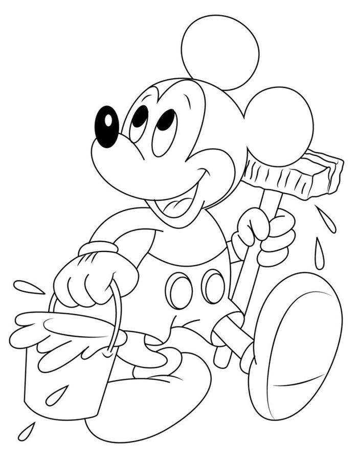 tranh tô màu mickey cho bé 3-4 tuổ
