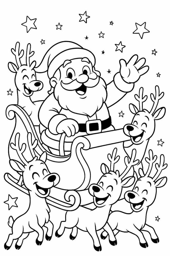 tranh tô màu ông già noel đơn giản dễ hiểu cho trẻ